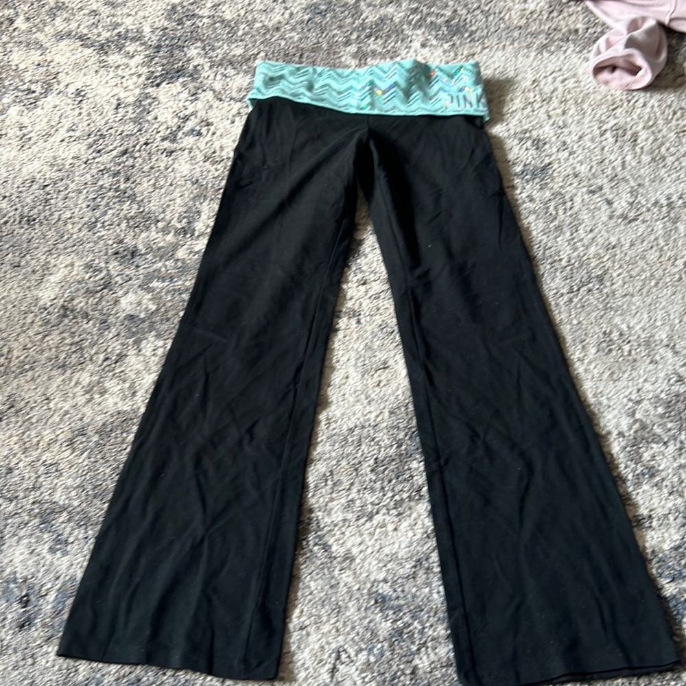 Like new PINK! Yoga pants with a foldover